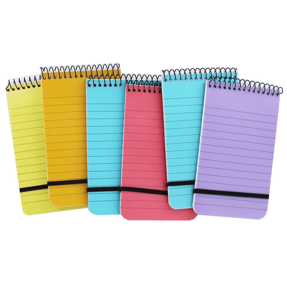 JUST STATIONERY NEON POCKET NOTEPADS 6PACK