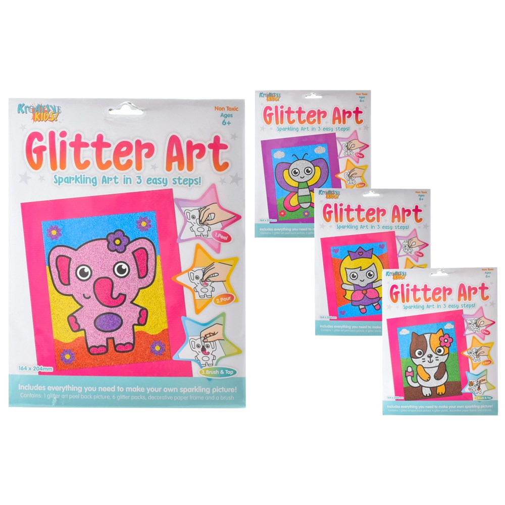 KREATIVE KIDS GLITTER ART SET 4ASST