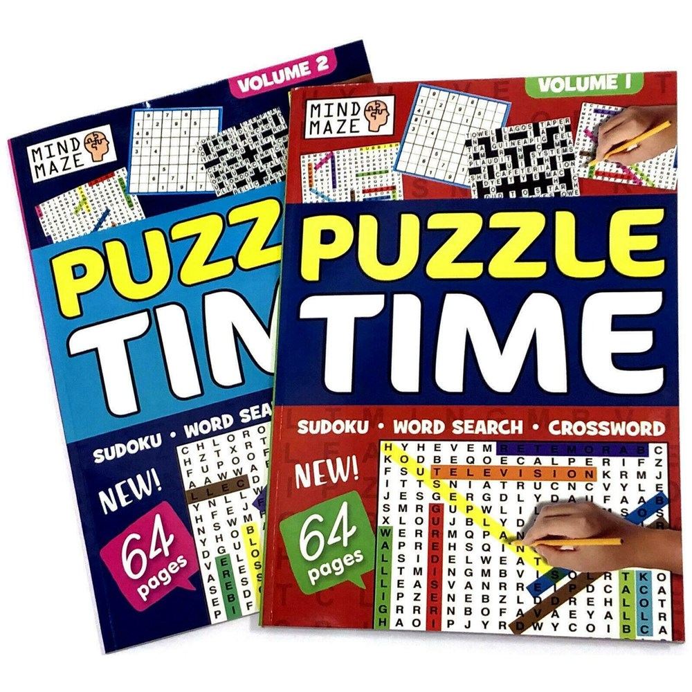 A4 PUZZLE TIME MIXED PUZZLE BOOK 64PAGES