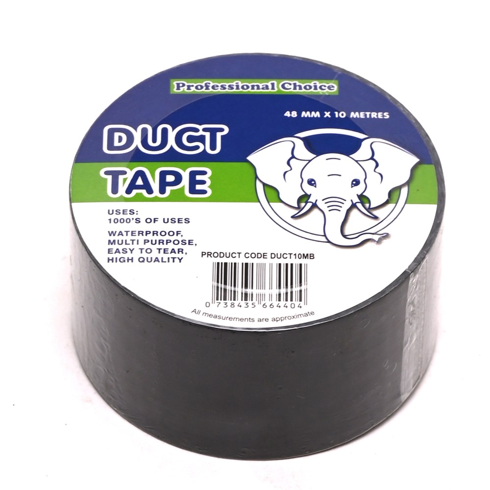 PROFESSIONAL BLACK DUCT TAPE 48MM X 10M