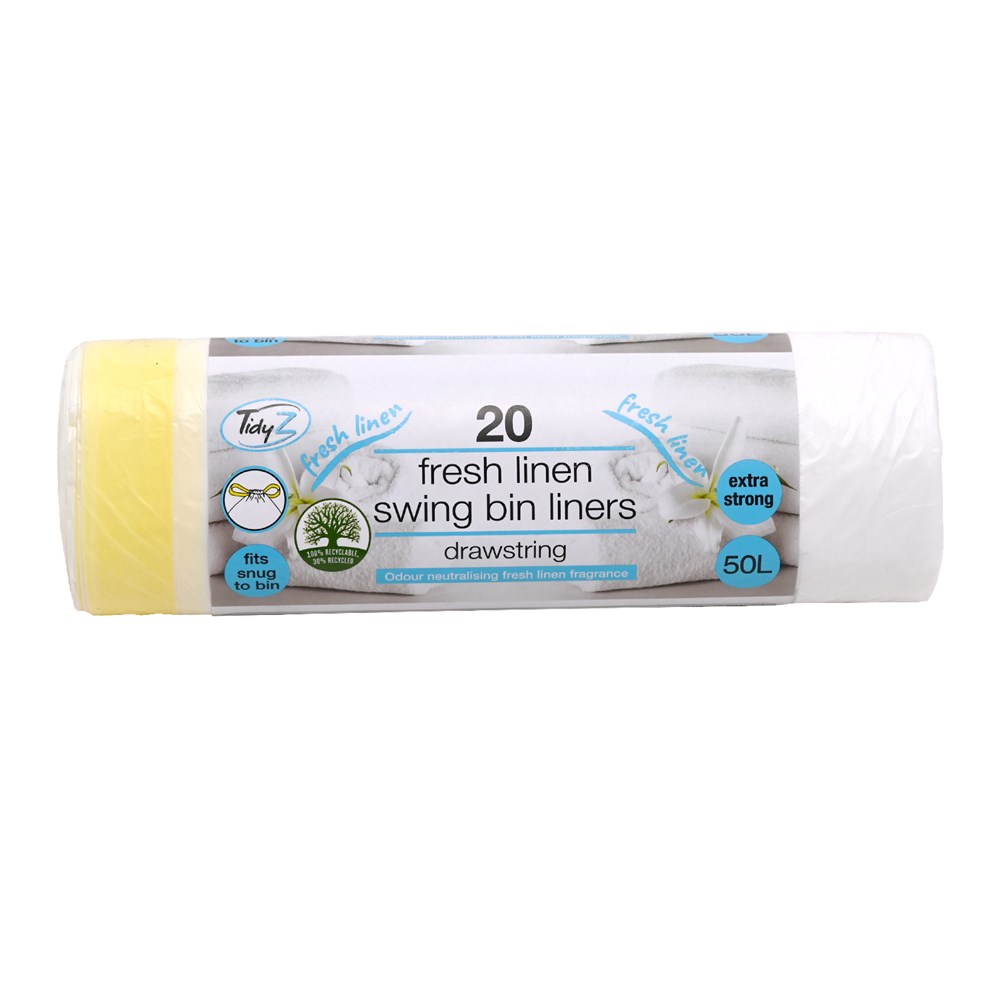 TIDYZ 20 FRESH LINEN SWING BIN LINERS 50L