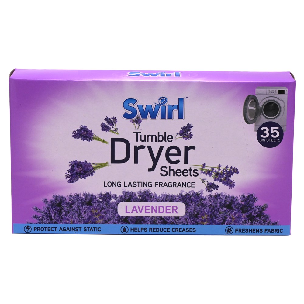 SWIRL TUMBLE DRYER SHEETS LAVENDER 35PACK Swirl tumble dryer sheets lavender 35pack