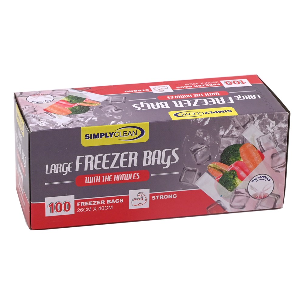 Tie handle large freezer bags 100pc