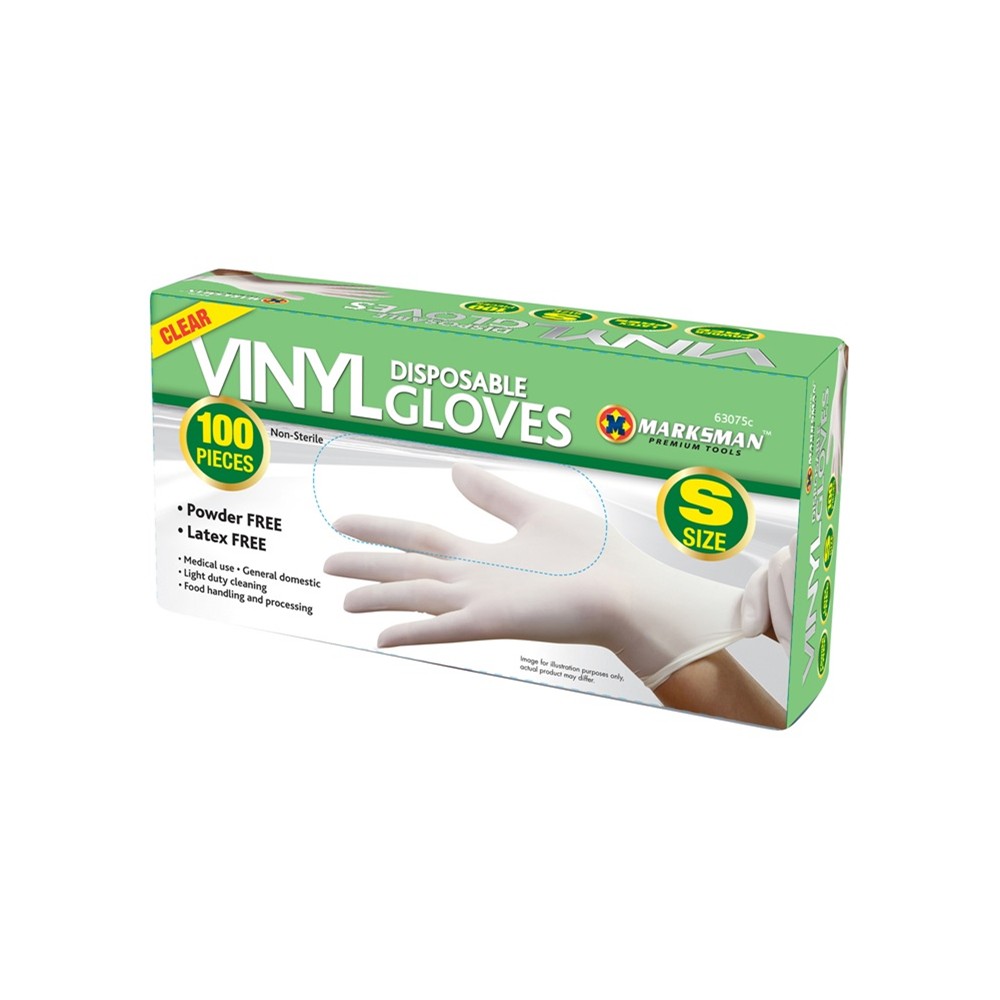 VINYL DISPOSABLE GLOVES WHITE SMALL SIZE