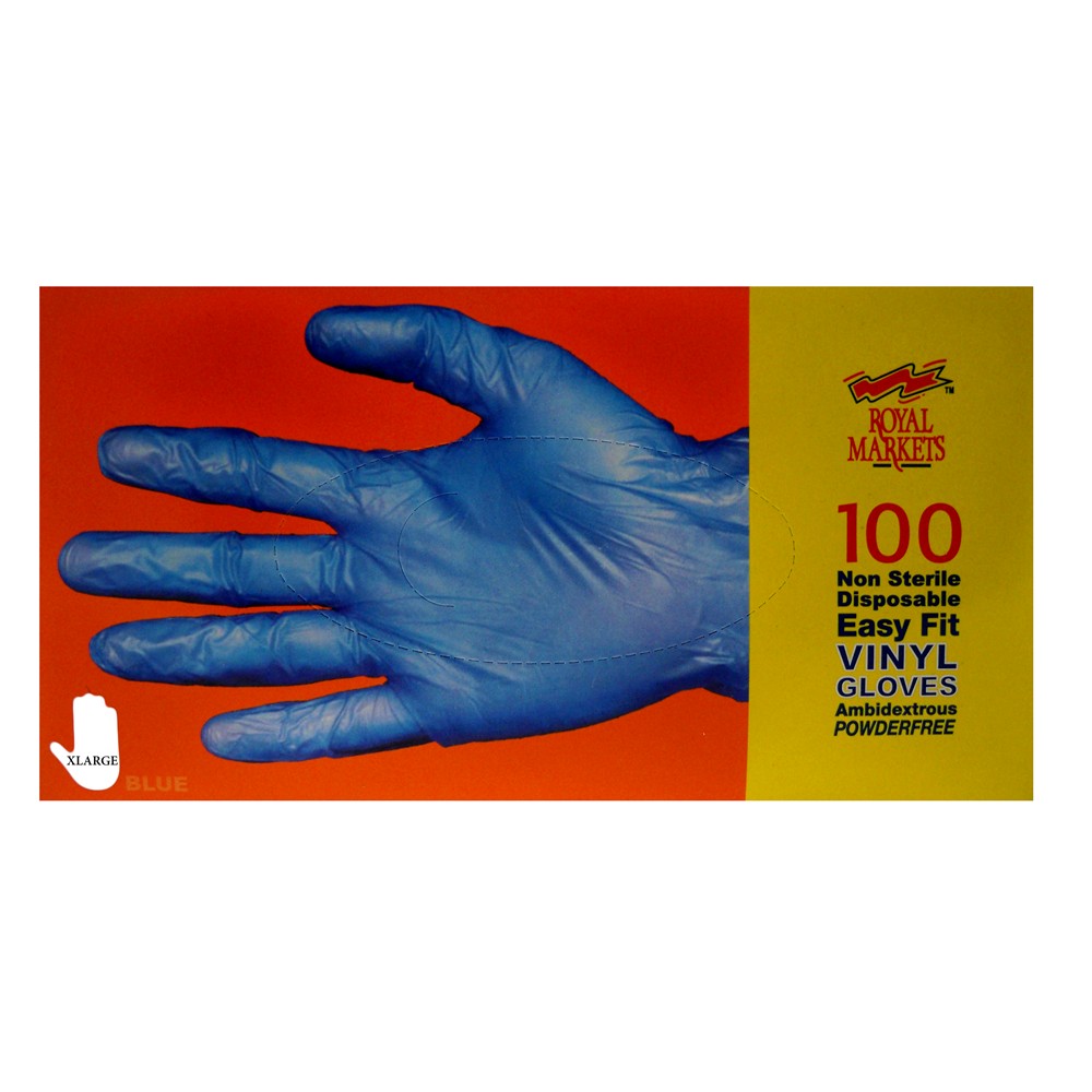 VINYL DISPOSABLE GLOVES BLUE EXTRA LARGE SIZE
