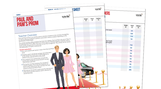 Paul &amp; Pam's Prom (Budgeting &amp; Variance Analysis) | Business | tutor2u