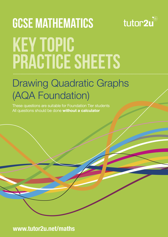 Drawing Quadratic Graphs Aqa Foundation Practice Maths Tutor2u