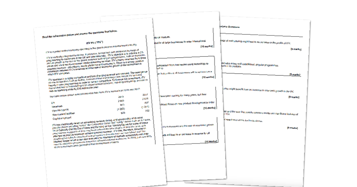 Internal influences on a business picture