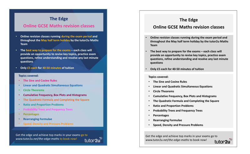 The Edge Our Online Revision Programme For Gcse Maths Tutor2u