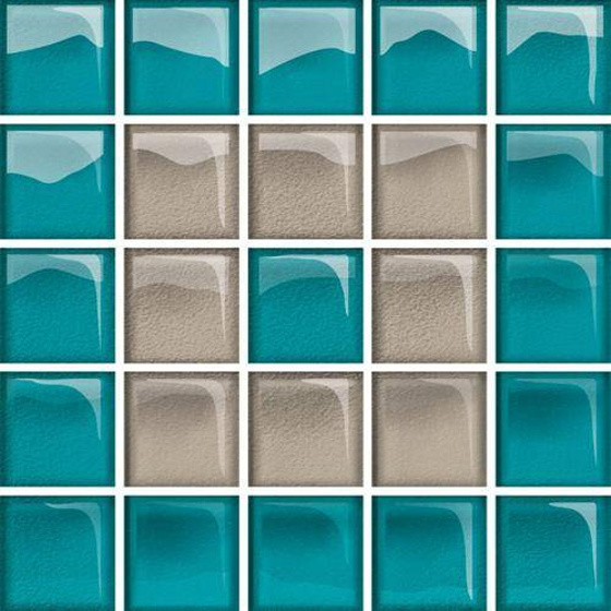 Glass Azure Dark Beige Mosaic New C 14,8x14,8