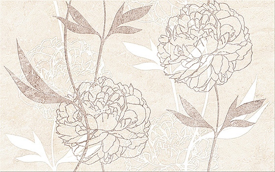 Ferrata Beige Inserto Flower 25x40