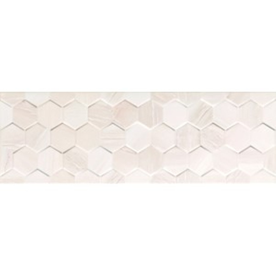 Brennero White Hexagon Rett 25x75