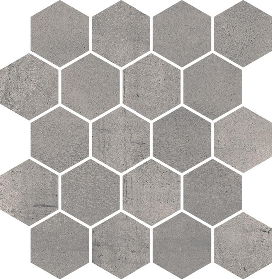 Space Grafit Mozaika Cięta Hexagon Poler 25,8x28