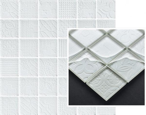 Tel Awiv Bianco Mozaika Szklana K 4,8x4,8 29,8x29,8