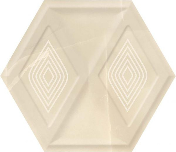 Illusion Beige Heksagon Struktura Połysk 19,8x17,1