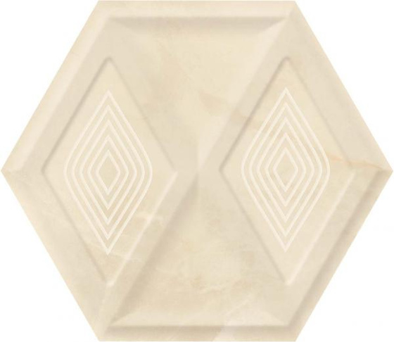 Illusion Beige Heksagon Struktura Połysk 19,8x17,1