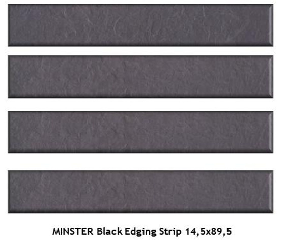 Płyta Tarasowa Minster Black Edging Strip Struktura 2.0 Mat 14,5x89,5