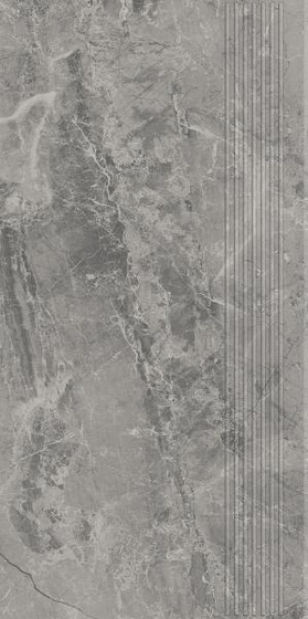 Little Rocks Graphite Stopnica Prasowana Mat 29,8x59,8