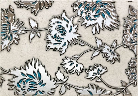 Dekor Gris Flower Turkus 25x36
