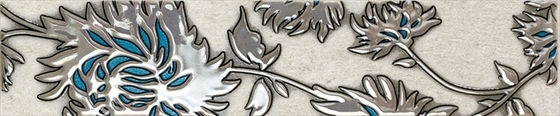 Listwa Gris Flower Turkus 7,4x36