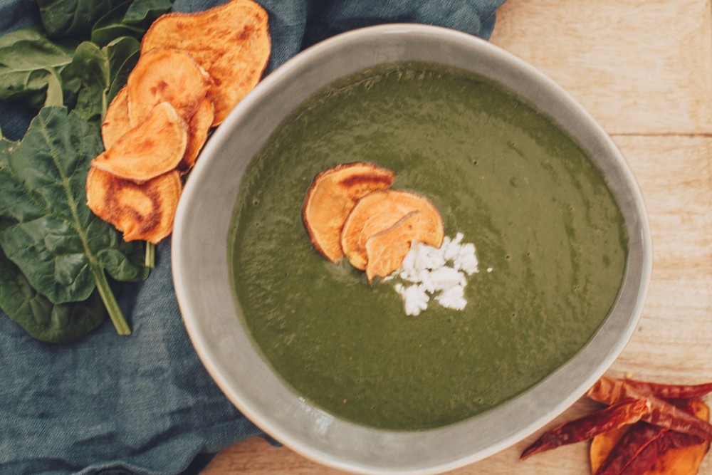 Green Quickie: schnelle Süßkartoffel-Spinat-Suppe