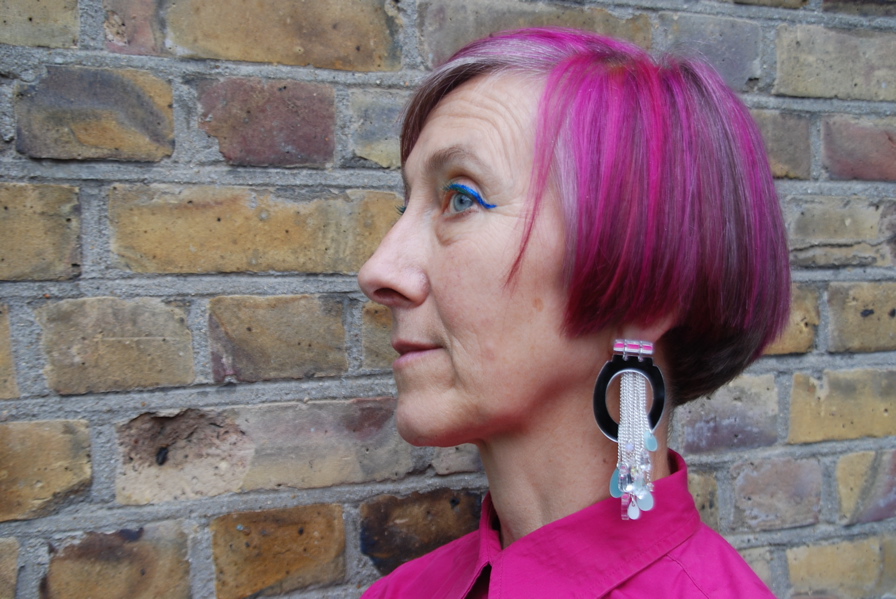 Silvia Ziranek in Tatty Devine Toilet Earrings Silvia Ziranek in Tatty Devine Toilet Earrings