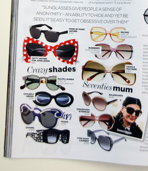 Tatty Devine sunglasses for John Lewis in Vogue Tatty Devine sunglasses for John Lewis in Vogue