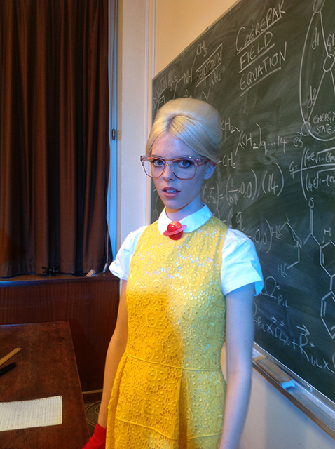 Planet Brooch on set at Tatty Devine's A/W13 Shoot