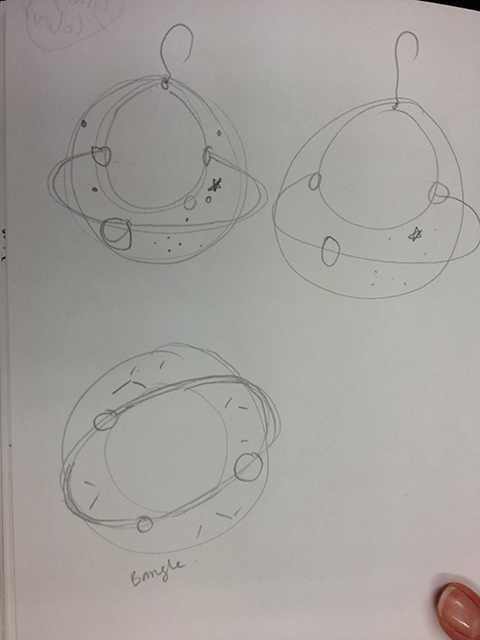 Harriet Vine sketch for Tatty Devine Sky Lab Earrings