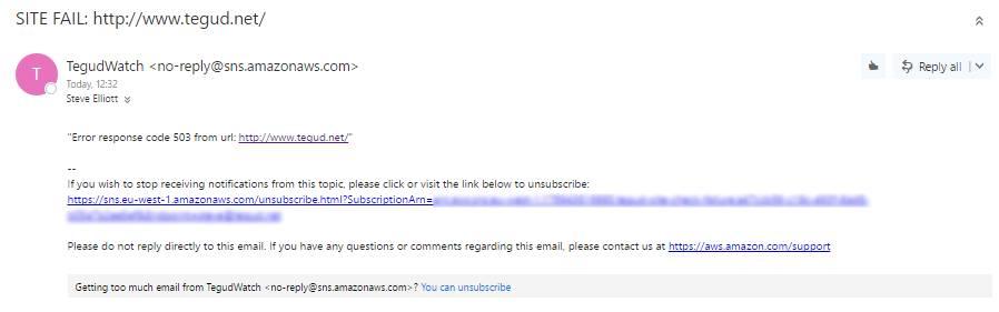 Site Fail Email