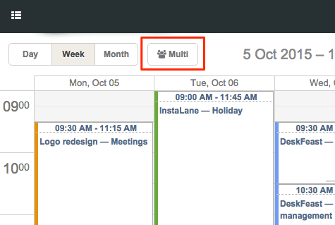 Multi view timesheet