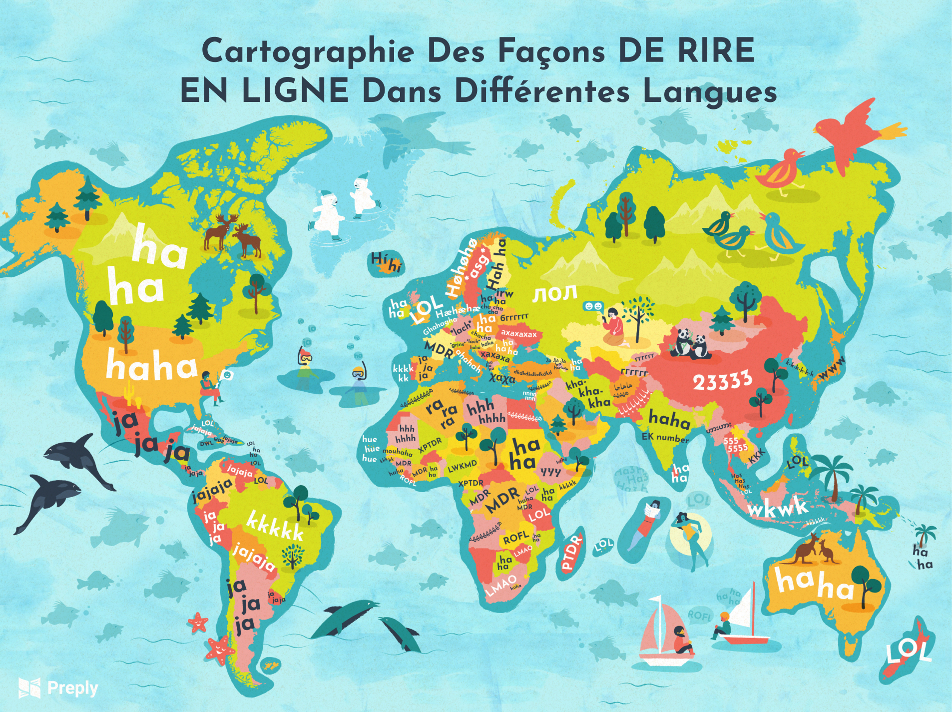 Langue Du Groupe Thai 3 Lettres Cartographie des façons de rire en ligne dans différentes langues