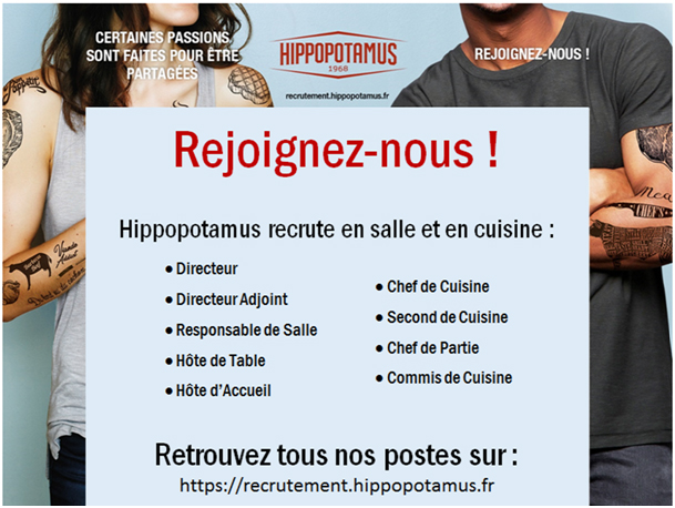Hippopotamus Edition Speciale Seeph 2020 Tous Secteurs Et Tous Types De Contrats Du 16 Nov Au 11dec 2020
