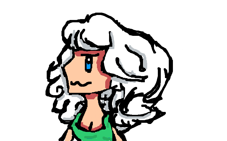 a witch with white hair