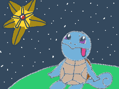 squirtle looks at the stars