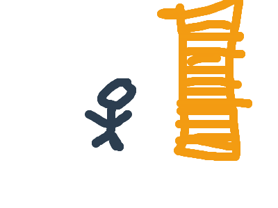 Stickman clibing a ladder