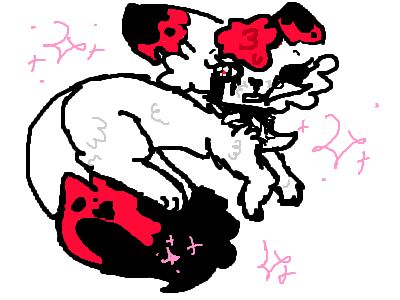 Pink & Black with a knife