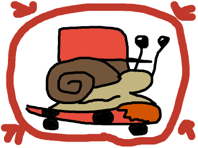 OMG SNAIL IN A SKATE