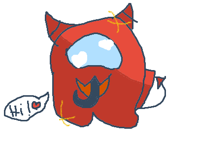 Meet my Among Us OC! Demon! <3