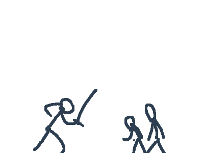 sword master vs 3 stickbois