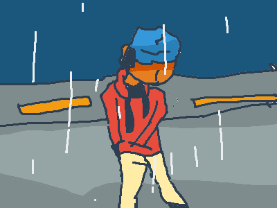 Walking in the rain...