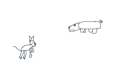 Laser cat vs flying hippo