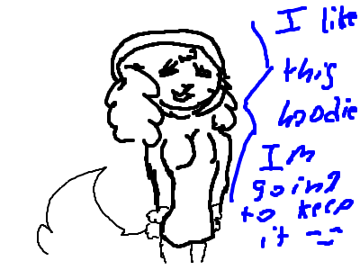 Aimsly likes the hoodie she has