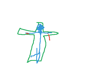 fox crisified blue guy