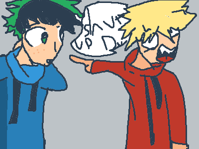 Deku and Bakugou drawing