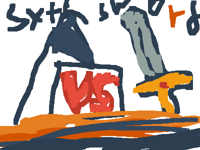 syth vs sword (blue and black fight)