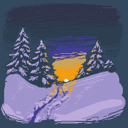 Sunset in the forest