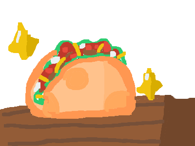 una taco muy delicoso (a taco super good)