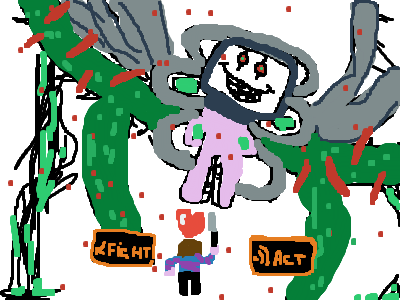 Frisk VS Omega Flowey Art