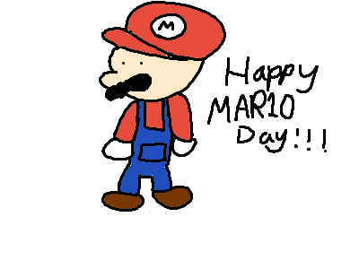 I'm not good at drawing, but happy MAR10 day!
